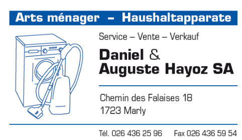 Logo Daniel & Auguste Hayoz SA - Verkauf und Reparatur von Haushaltsgeräten aller Arten